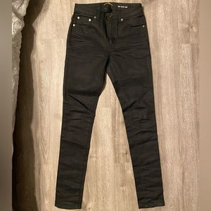 Saint Laurent Paris Black Waxed Jeans